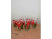 Set of 6 new colored glasses for water and soft drinks